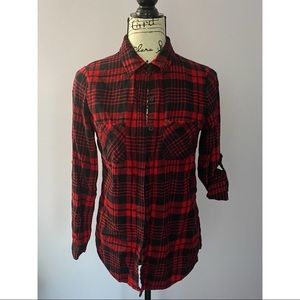 Buffalo Plaid (Black & Red Checkered) Flannel